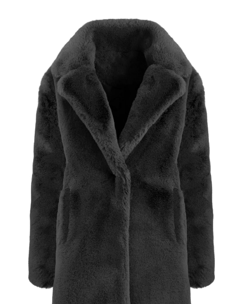 Black short faux fur jacket outlet